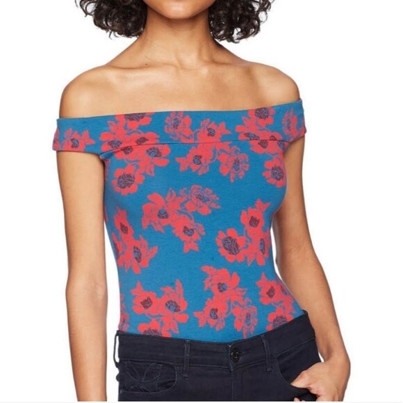 Free People So Much Off the Shoulder Knit Bodysuit Whimsical Cute Size Large NWT - Picture 1 of 8